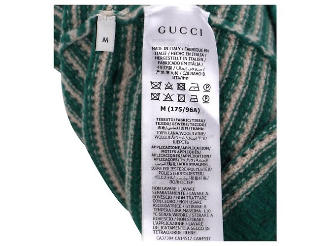 Pullover a righe usurato Gucci in lana verde - vista 5