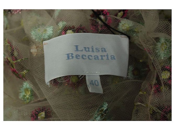 Luisa Beccaria florale bestickte Netzbluse aus mehrfarbigem Polyester Python drucken - Ansicht 5