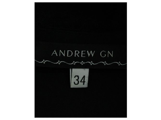 Bluse mit Glockenärmeln aus schwarzer Seide Andrew Gn - Ansicht 4