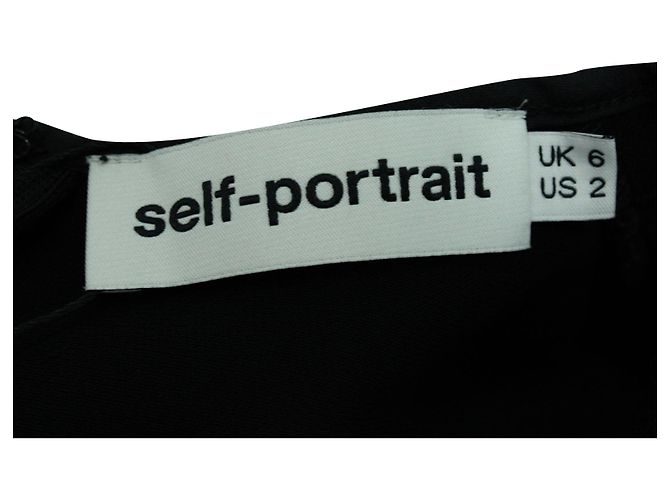 Self portrait Mini-Kleid mit Glockenärmeln aus schwarzem Polyester von Self-Portrait - Ansicht 4