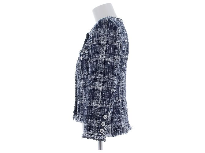 CHANEL Jacken T.FR 34 Polyester Marineblau - Ansicht 4