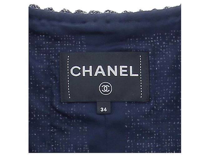 CHANEL Jacken T.FR 34 Polyester Marineblau - Ansicht 5