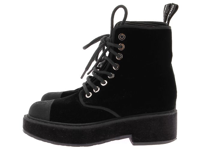 Stivali Chanel T.EU 38 Velluto Nero - vista 2