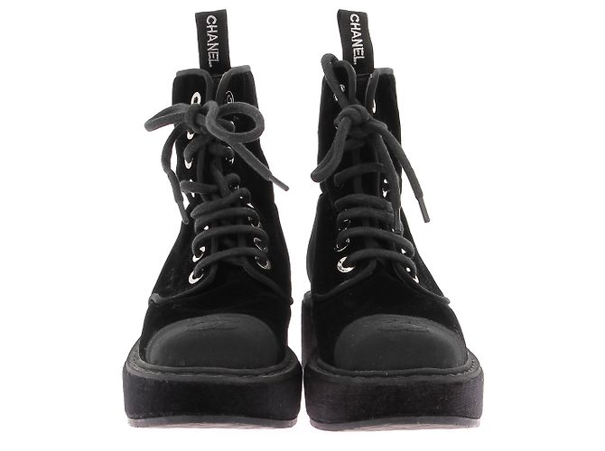 Stivali Chanel T.EU 38 Velluto Nero - vista 3
