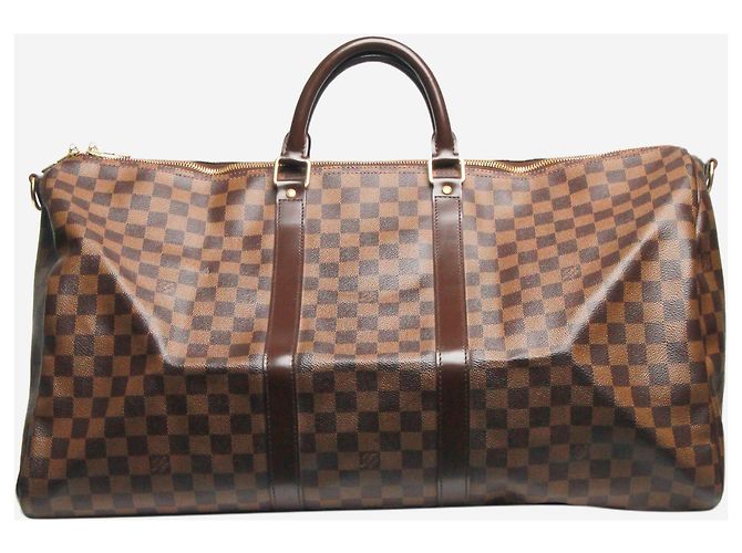 Louis Vuitton Keepall Bandoulière 55 Damier Ébène Brun 2007 Marron - vue 3