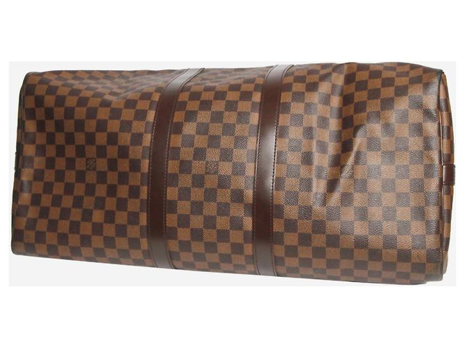 Louis Vuitton Keepall Bandoulière 55 Damier Ébène Brun 2007 Marron - vue 5