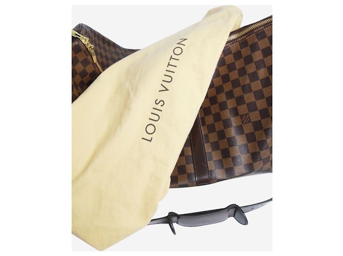 Louis Vuitton Keepall Bandoulière 55 Damier Ébène Brun 2007 Marron - vue 8