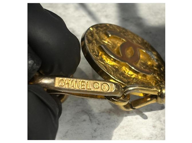 Vintage CHANEL Kettengürtel oder Halskette von 1982, Coco-Marke, gold Schwarz Gold hardware - Ansicht 7