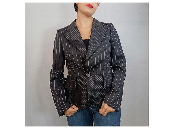 Grau gestreifter Blazer Gianfranco Ferré - Ansicht 4