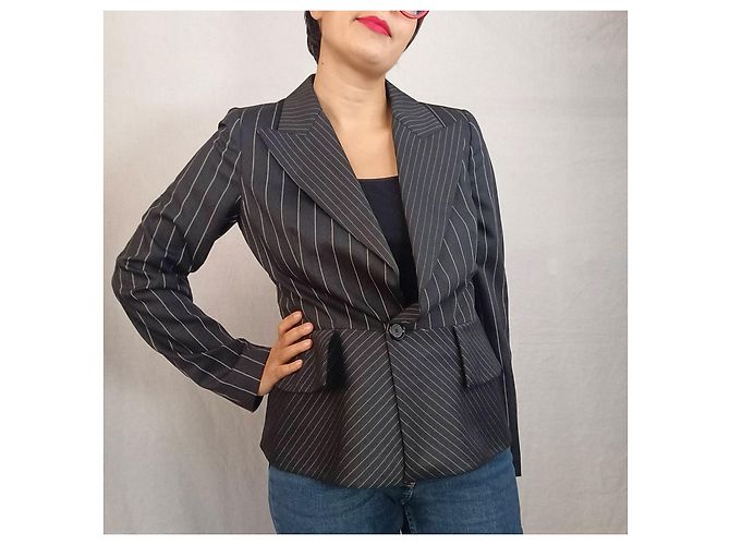Grau gestreifter Blazer Gianfranco Ferré - Ansicht 5