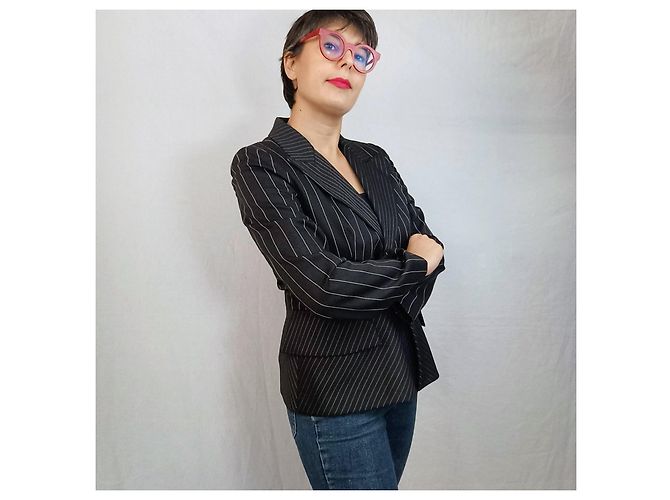 Grau gestreifter Blazer Gianfranco Ferré - Ansicht 6