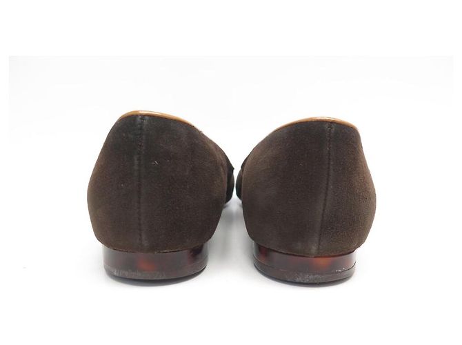 SCARPE LOUIS VUITTON BALLET FLEUR 38 CAMOSCIO MARRONE - vista 5