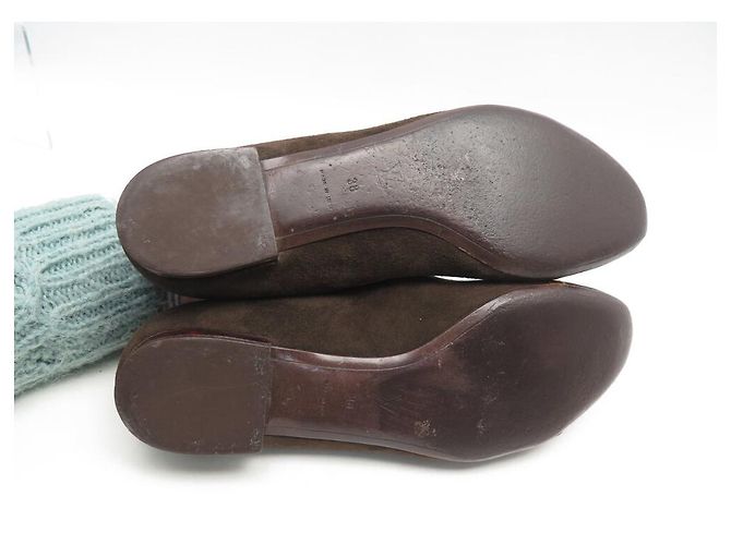 SCARPE LOUIS VUITTON BALLET FLEUR 38 CAMOSCIO MARRONE - vista 6