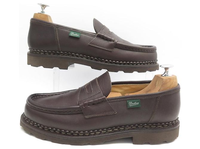 NOVE SCARPE PARABOOT REIMS 099413 MOCASSINI 8 42 IN PELLE - vista 3