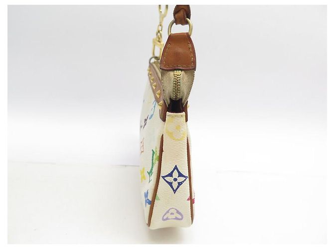 BOLSO DE MANO LOUIS VUITTON POCHETTE ACCESORIOS LLAVERO MURAKAMI Blanco - vista 4