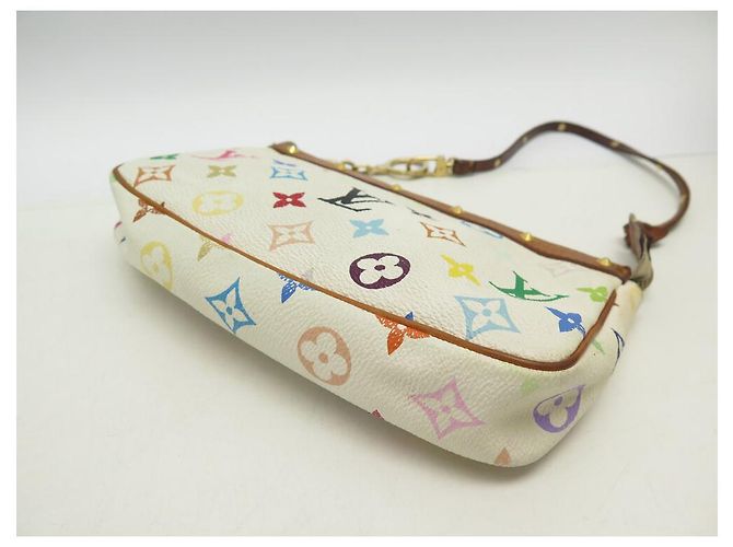 BOLSO DE MANO LOUIS VUITTON POCHETTE ACCESORIOS LLAVERO MURAKAMI Blanco - vista 5