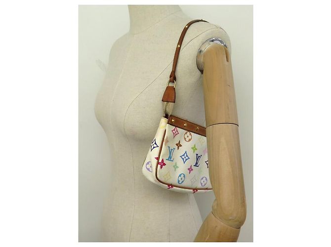 BOLSO DE MANO LOUIS VUITTON POCHETTE ACCESORIOS LLAVERO MURAKAMI Blanco - vista 7