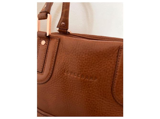 Borsa a mano Longchamp Cosmos in pelle marrone Marrone scuro - vista 4
