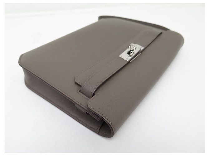 Hermès BORSA HERMES KELLY DEPECHES PELLE EPSOM ETOUPE Taupe - vista 3