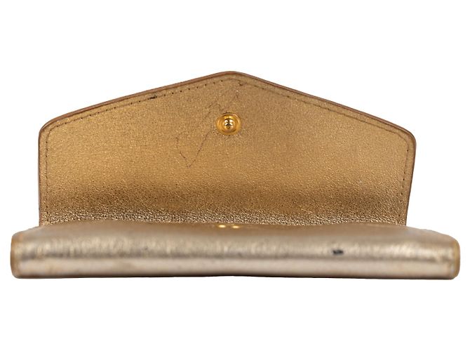 Yves Saint Laurent Lederkartenhalter - 2000er Golden Metallisch - Ansicht 5