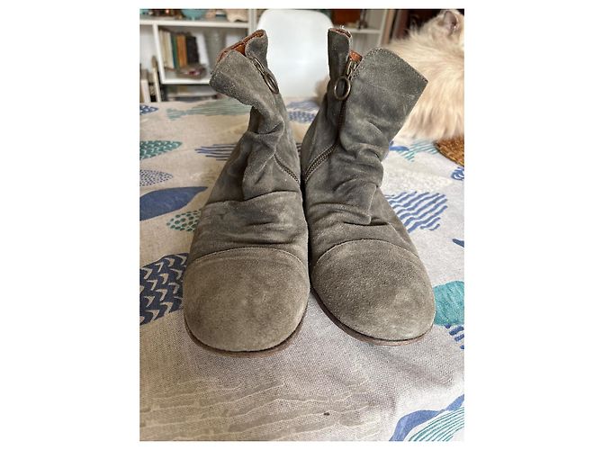 Autre Marque Fiorentini +Baker Leather Boots Dark Grey 42 - view 2