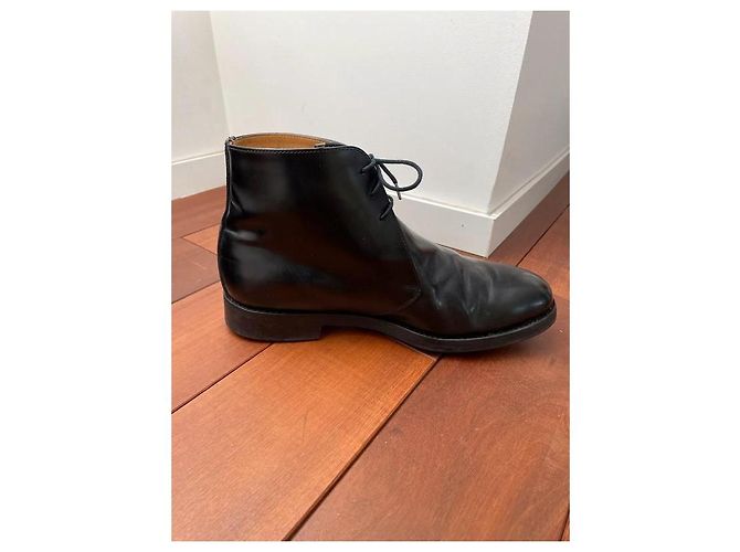 Russell & Bromley Patton Stivaletti Alti in Pelle Lucida Nera Nero - vista 2