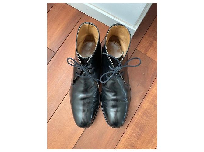 Russell & Bromley Patton Stivaletti Alti in Pelle Lucida Nera Nero - vista 3
