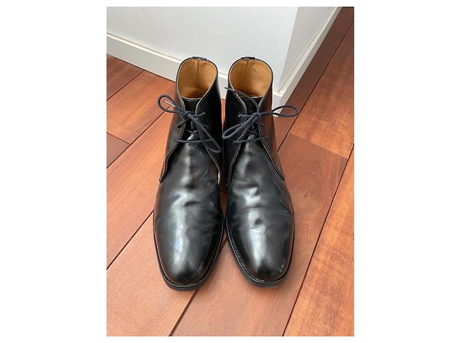 Russell & Bromley Patton Stivaletti Alti in Pelle Lucida Nera Nero - vista 4