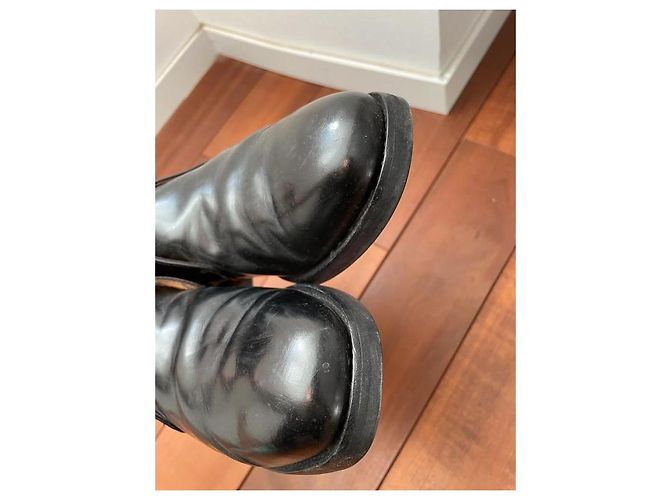 Russell & Bromley Patton Stivaletti Alti in Pelle Lucida Nera Nero - vista 6