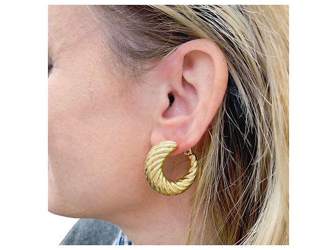 inconnue Vintage Ohrringe, Gelbgold. - Ansicht 5