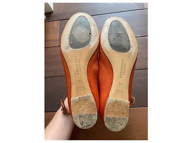 Bailarinas Heschung de cuero naranja - vista 7
