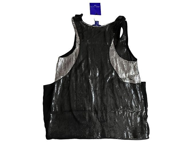 Top de lentejuelas Jimmy Choo x H&M Negro Plata - vista 2