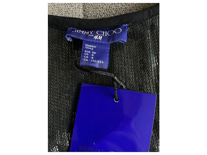 Top de lentejuelas Jimmy Choo x H&M Negro Plata - vista 3