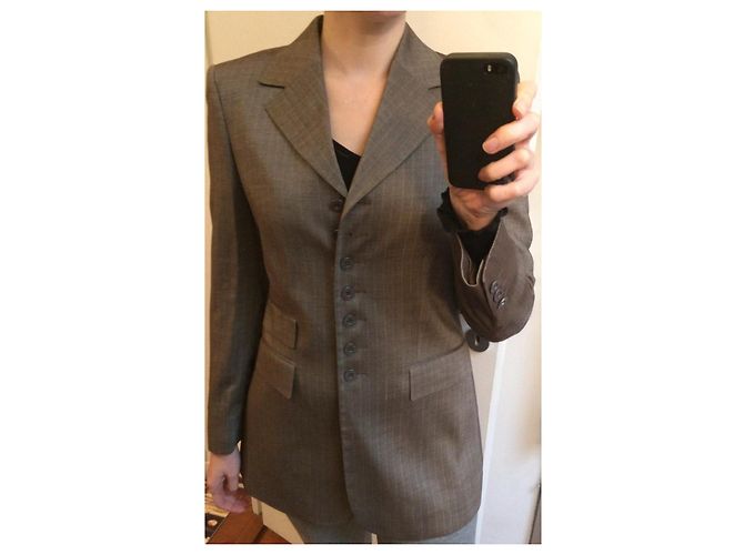 Blazer Rena Lange a rayas de tenis marrón Marrón claro - vista 2