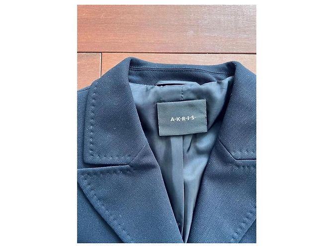 Akris Navy Blue Wool Blazer - view 3