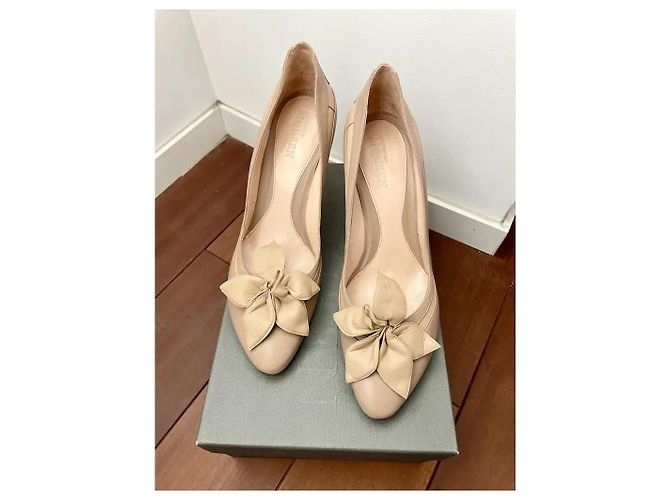 Alexander McQueen Leder High Heels Beige mit Blumen Pink - Ansicht 2