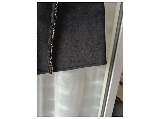 Saia envelope Prada preta de lã e angorá com strass Preto - vista 10
