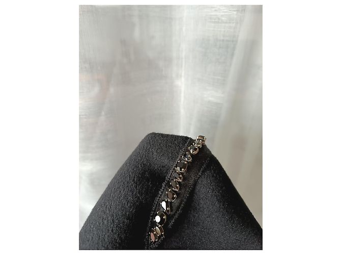 Saia envelope Prada preta de lã e angorá com strass Preto - vista 3