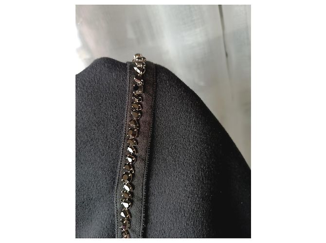 Saia envelope Prada preta de lã e angorá com strass Preto - vista 4