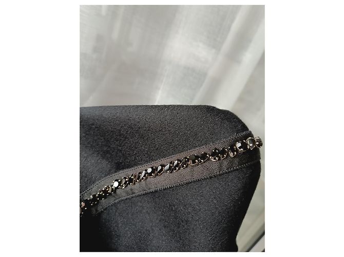 Saia envelope Prada preta de lã e angorá com strass Preto - vista 5