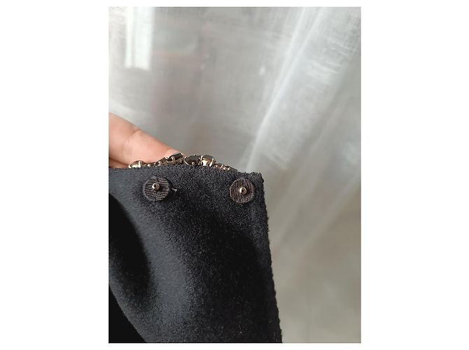 Saia envelope Prada preta de lã e angorá com strass Preto - vista 6