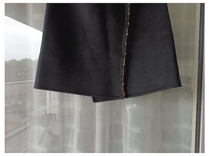 Saia envelope Prada preta de lã e angorá com strass Preto - vista 9