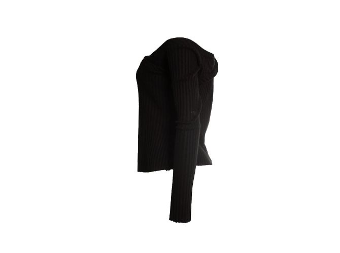 Autre Marque Il top a coste con spalle scoperte di The Range in nero - vista 2