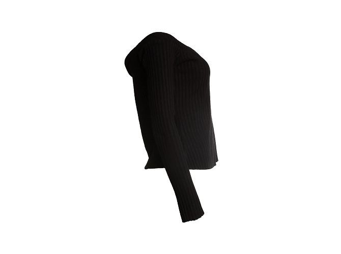 Autre Marque Il top a coste con spalle scoperte di The Range in nero - vista 4