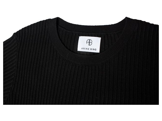 Anine Bing, geripptes Kleid in Schwarz - Ansicht 6