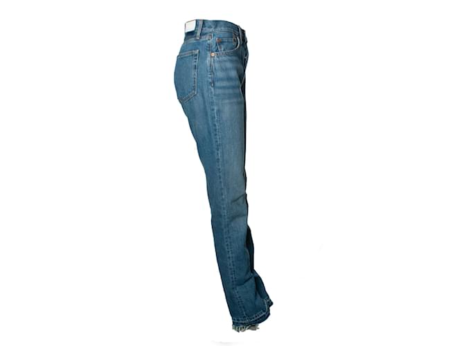 RE/DONE, jeans azules con bordes sin terminar - vista 3