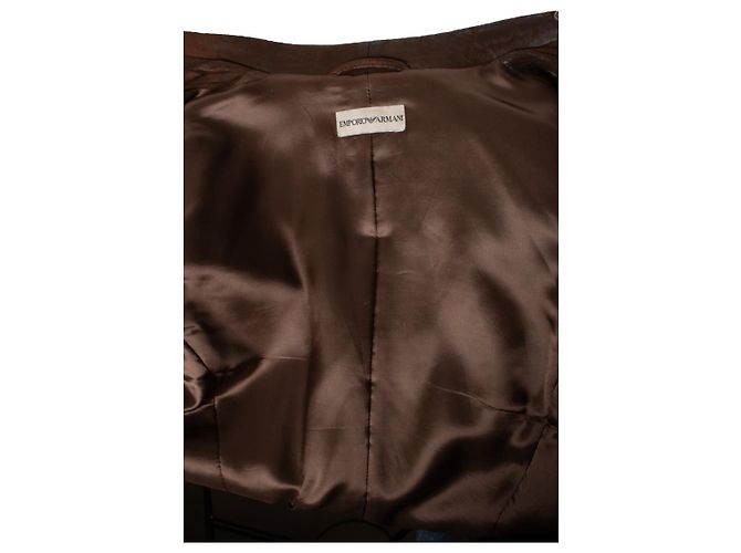 Braune Lederjacke Emporio Armani - Ansicht 6