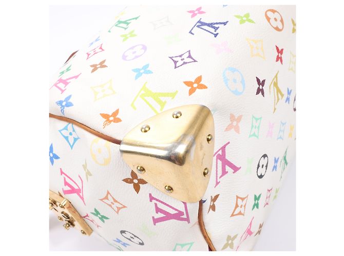 Louis Vuitton Weißes Monogram Multicolor Speedy 30 Tasche M92643 Mehrfarben - Ansicht 15