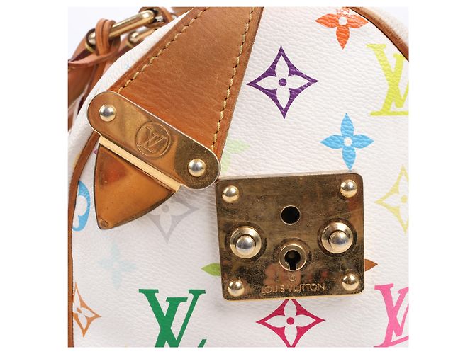 Louis Vuitton Weißes Monogram Multicolor Speedy 30 Tasche M92643 Mehrfarben - Ansicht 16