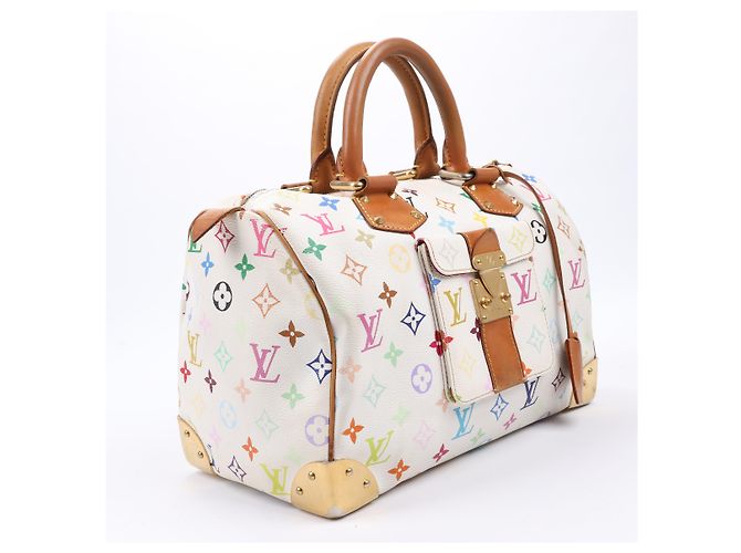 Louis Vuitton Weißes Monogram Multicolor Speedy 30 Tasche M92643 Mehrfarben - Ansicht 2